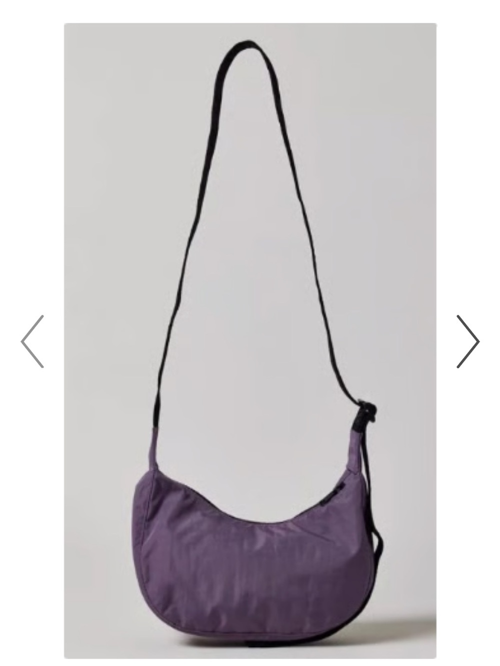 NWT BAGGU Small Nylon Crescent Bag - Dusty Violet - New With Tags